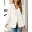 女性のスタイリッシュなホワイトブレザー、長袖 - カジュアル、スリムフィット、シングルブレストポリエステルジャケット、春/夏/秋、カジュアルウェア|スリムフィットジャケット|ポリエステル生地