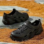 メンズ スタイリッシュ ブレススリーブ クロッグシューズ - 軽量、快適なスリッポン、ハイキング、屋外、日常着用用 カットアウト デザイン、屋外用フットウェア