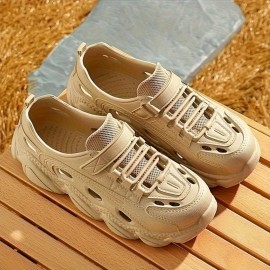 メンズ スタイリッシュ ブレススリーブ クロッグシューズ - 軽量、快適なスリッポン、ハイキング、屋外、日常着用用 カットアウト デザイン、屋外用フットウェア