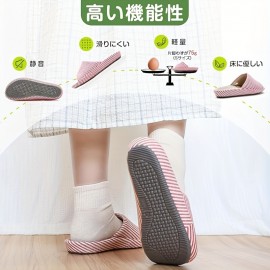 YAKIDA 男女兼用和風室内スリッパ - 人間工学的アーチサポート、通気性あり、吸湿速乾、滑り止めEVAソール、洗濯機対応、軽量で静かなオープントゥデザイン、4色展開、快適な履き心地の靴下 | シンプルなスリッパスタイル | 耐久性に優れた滑りにくいハウスシューズ
