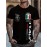 メンズ スタイリッシュ プリント 半袖Tシャツ - ルーズフィット、ラウンドネック、イタリア国旗デザイン、パーティー＆ギフトに最適、ブラック ポリエステル カジュアルティー、オールシーズンアパレル | ラウンドネックTシャツ | ポリエステル生地