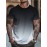 メンズ クイックドライ 通気性Tシャツ - カジュアルグラデーションデザイン、ゆったりフィット、ポリエステル、ラウンドネック、パーティーやギフトに最適