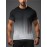メンズ クイックドライ 通気性Tシャツ - カジュアルグラデーションデザイン、ゆったりフィット、ポリエステル、ラウンドネック、パーティーやギフトに最適